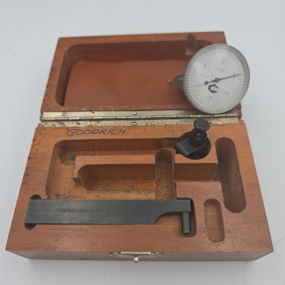 Alina K22 Dial Indicator .0005" With Accessories Made in Switzerland